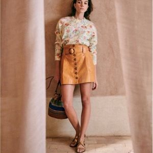 Sézane Jupe Courte Hayden Lamb Leather Skirt